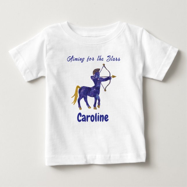 Camiseta De Bebé Personalized Sagittarius Zodiac Impressionist (Anverso)