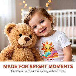 Camiseta De Bebé Personalized Sunny Rainbow Baby 