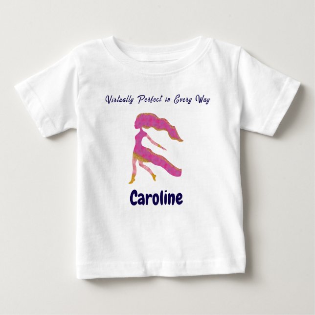 Camiseta De Bebé Personalized Virgo “Virtually Perfect” Toddler Art (Anverso)