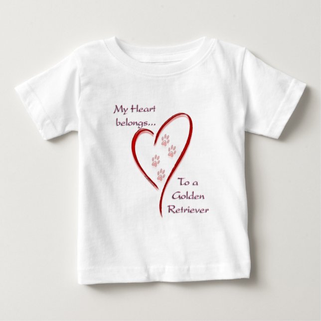 Camiseta De Bebé Pertenece al corazón de Golden Retriever (Anverso)