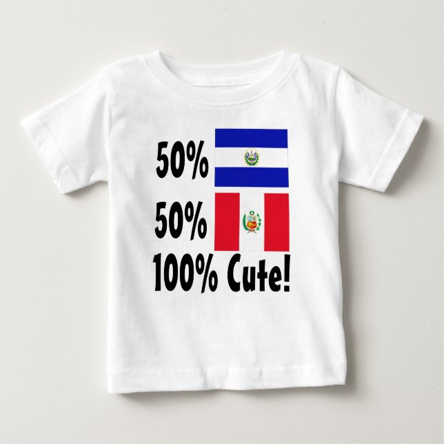 Camiseta De Bebé Peruvian del 50% salvadoreño el 50% el 100% lindo (Anverso)