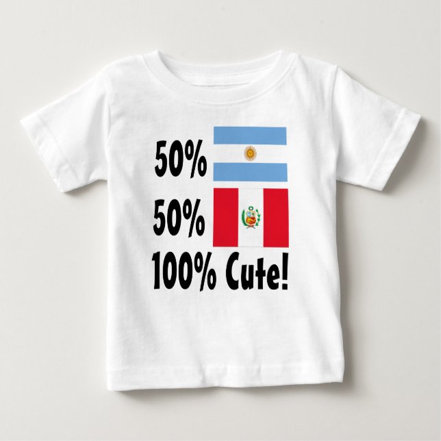 Camiseta De Bebé Peruvian del argentino el 50% del 50% el 100% (Anverso)