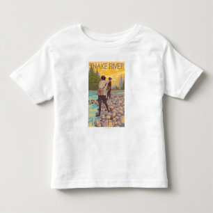 Camiseta De Bebé Pesca con mosca de las mujeres - el río Snake,