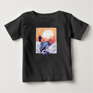 Camiseta De Bebé Pesca con mosca de perca - Pescado depredador del