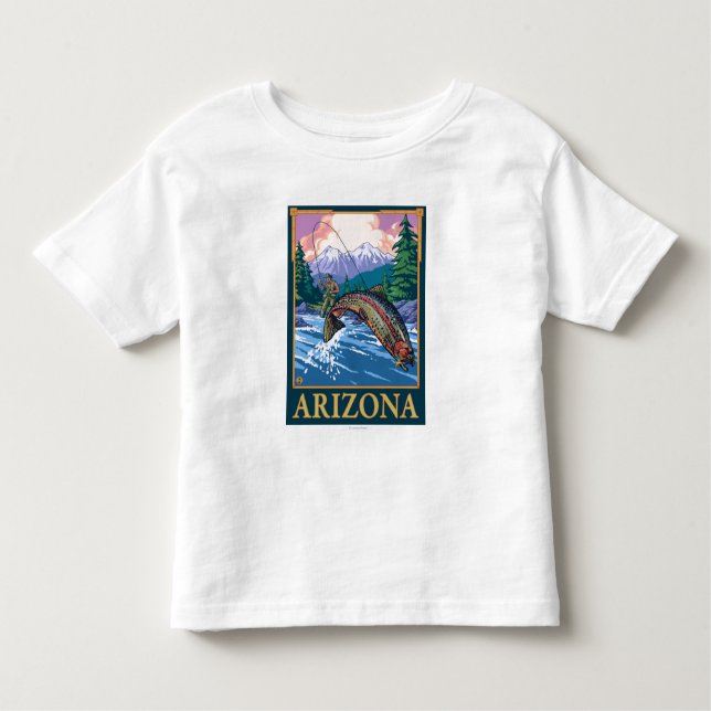 Camiseta De Bebé Pesca con mosca SceneArizona (Anverso)