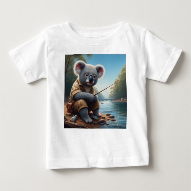 Camiseta De Bebé Pesca de Koala (Anverso)