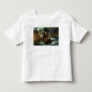 Camiseta De Bebé Pesca de la trucha de arroyo - un momento ansioso,