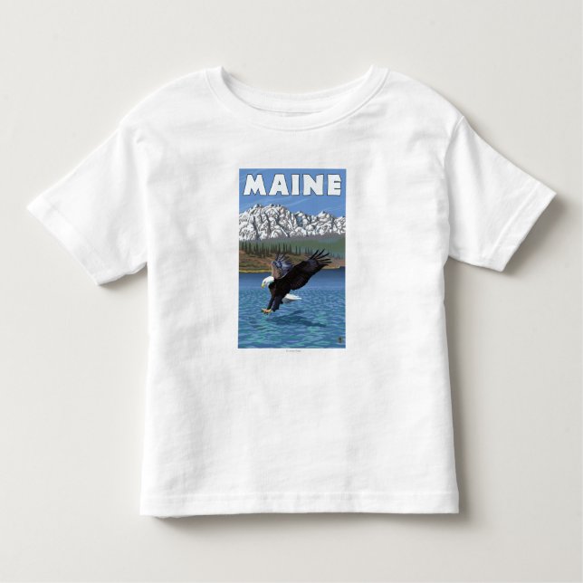 Camiseta De Bebé Pesca de MaineEagle (Anverso)