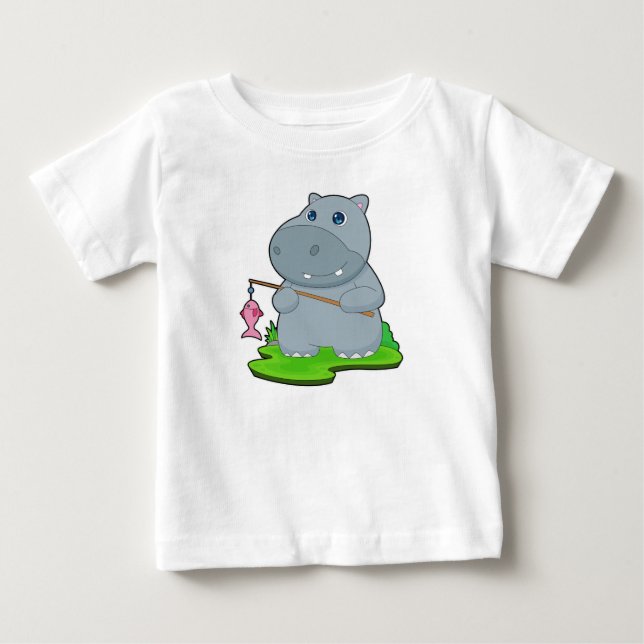 Camiseta De Bebé Pesca de peces de Hippo (Anverso)