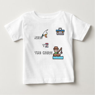 Camiseta De Bebé Pesca de Personalizable AZUL "nueva para la tripul