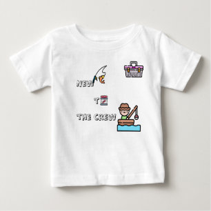 Camiseta De Bebé Pesca de Personalizado PINK "nueva a la tripulació