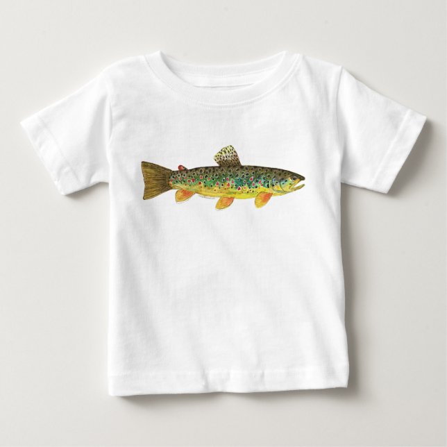 Camiseta De Bebé Pesca de trucha marrón (Anverso)
