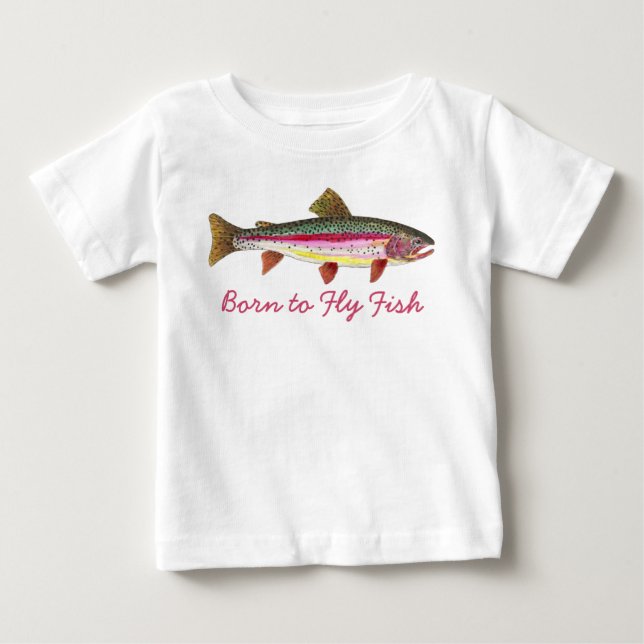 Camiseta De Bebé Pesca de trucha "nacida para faenar" (Anverso)