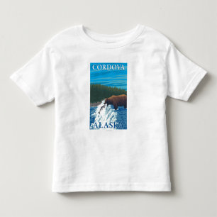 Camiseta De Bebé Pesca del oso en el río - Cordova, Alaska