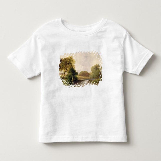 Camiseta De Bebé Pesca: Jugando un pescado (aceite en lona) (Anverso)
