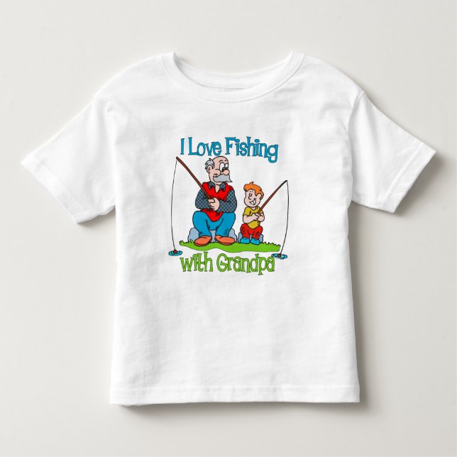 Camiseta De Bebé Pesca - Me encanta pescar con el abuelo (Anverso)