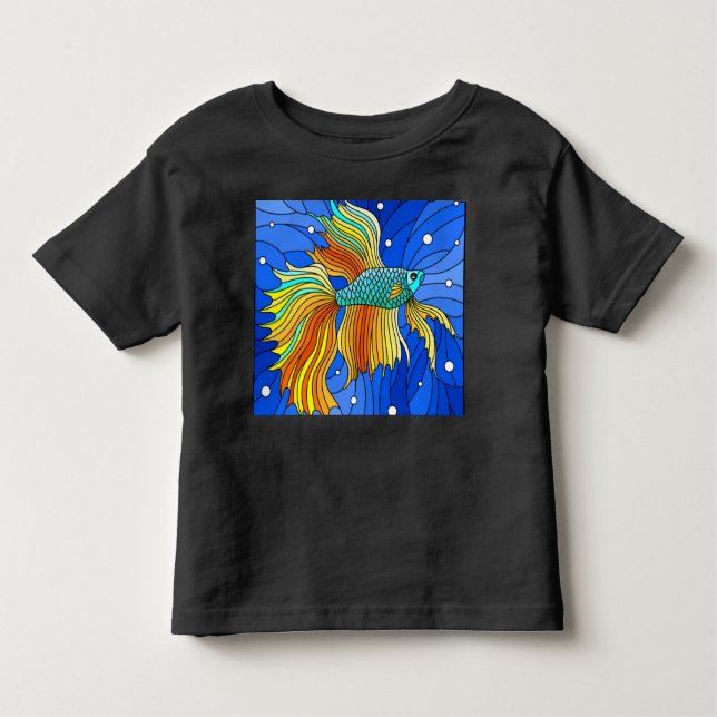 Camiseta De Bebé Pescado Betta Amarillo (Anverso)