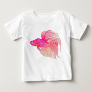 Camiseta De Bebé Pescado Betta Rosa