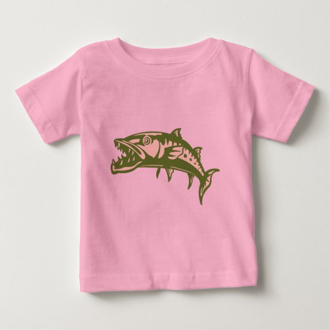 Camiseta De Bebé Pescado de Barracuda #4 (Anverso)
