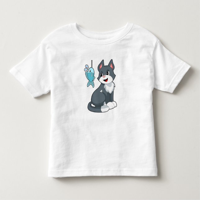 Camiseta De Bebé Pescado de cebo de gato (Anverso)