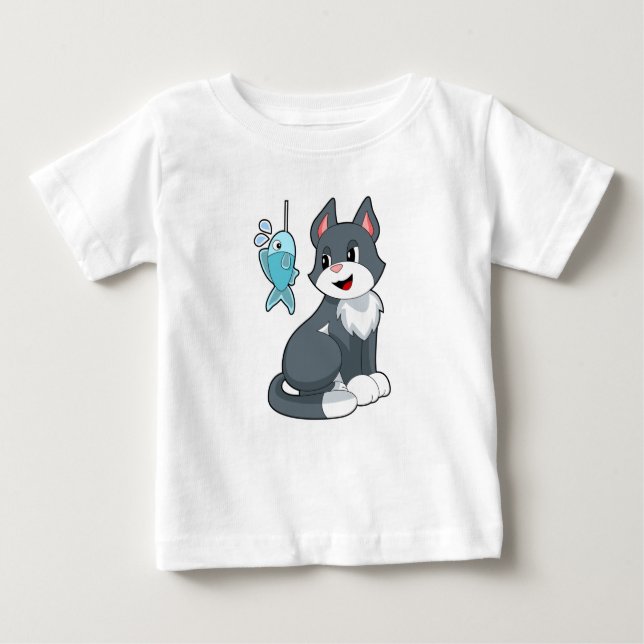 Camiseta De Bebé Pescado de cebo de gato (Anverso)