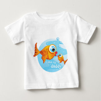 Camiseta De Bebé PESCADO - Oliva y pájaros ::