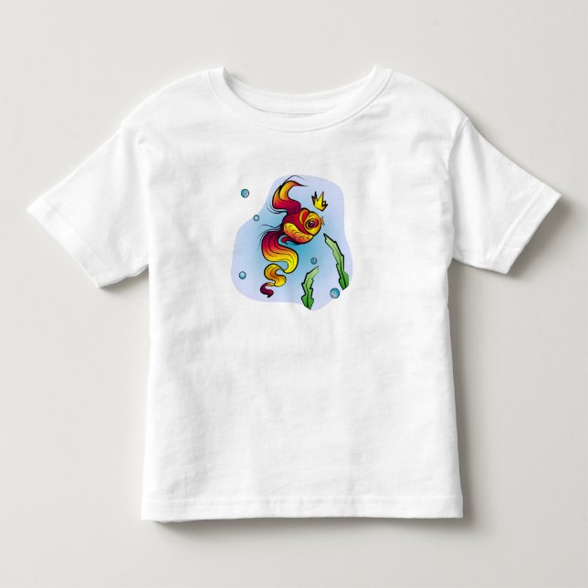 Camiseta De Bebé Pescado real con una corona de oro (Anverso)