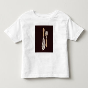 Camiseta De Bebé Pescado-servidores con las manijas de marfil