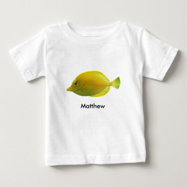 Camiseta De Bebé Pescado tropical amarillo (Anverso)