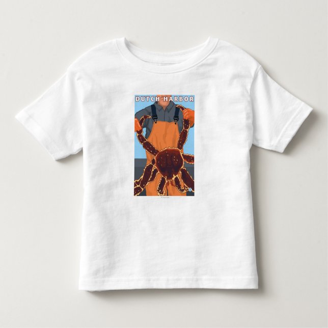 Camiseta De Bebé Pescador de rey cangrejo - puerto holandés, Alaska (Anverso)