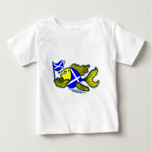 Camiseta De Bebé Pescados escoceses con el bebé patriótico de la