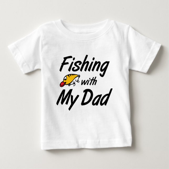 Camiseta De Bebé Pescando con mi papá (Anverso)