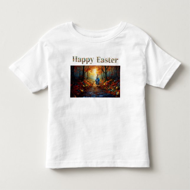 Camiseta De Bebé Peter Easter Bunny con la cesta de huevos de Pascu (Anverso)