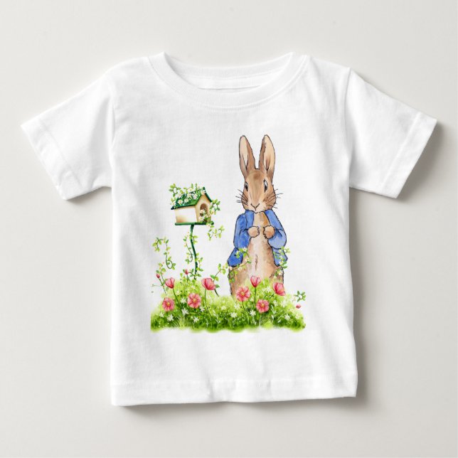 Camiseta De Bebé Peter el conejo en su jardín (Anverso)