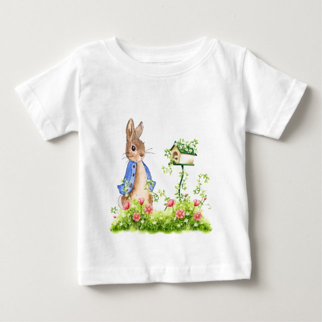 Camiseta De Bebé Peter el conejo en su jardín (Anverso)