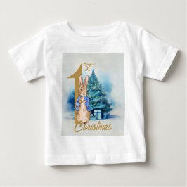 Camiseta De Bebé Peter el conejo la primera Navidad