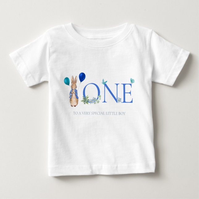 Camiseta De Bebé Peter, el conejo, primer cumpleaños (Anverso)