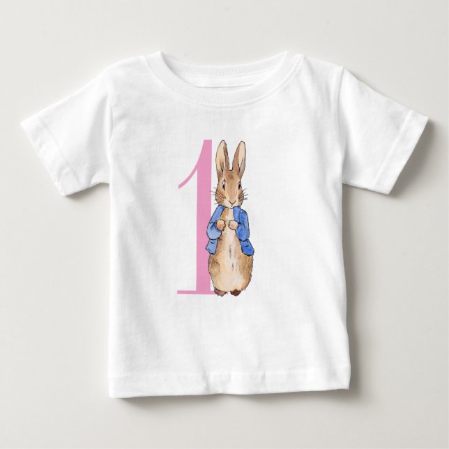 Camiseta De Bebé Peter el primer cumpleaños del conejo (Anverso)
