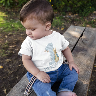 Camiseta De Bebé Peter Rabbit   Nacimiento inicial del niño con nom