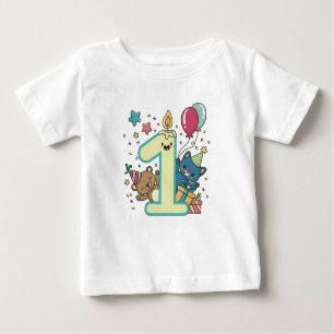 Camiseta De Bebé Peter Rabbit   Primer cumpleaños del niño con nomb