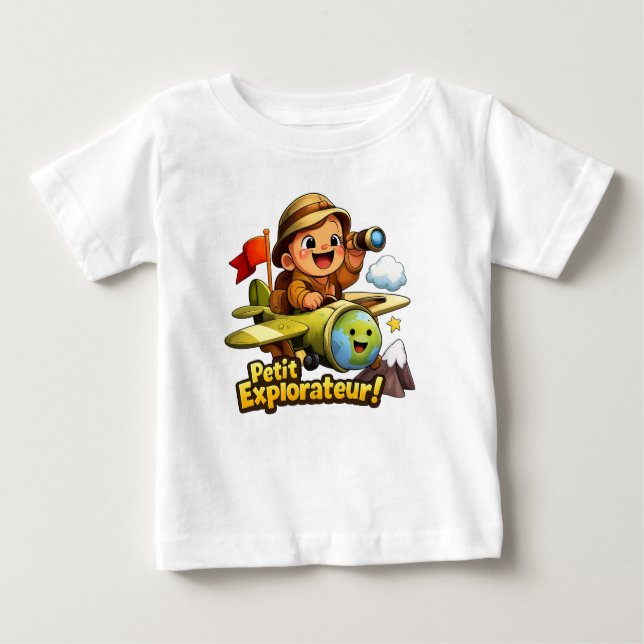 Camiseta De Bebé Petit Explorateur Cute Baby Adventure Illustration (Anverso)