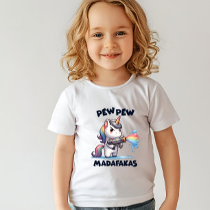 Camiseta De Bebé Pew Pew Unicorn Toddler Shirt