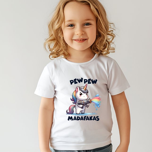 Camiseta De Bebé Pew Pew Unicorn Toddler Shirt (Subido por el creador)