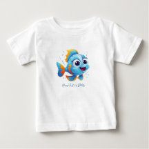 Camiseta de bebé pez azul