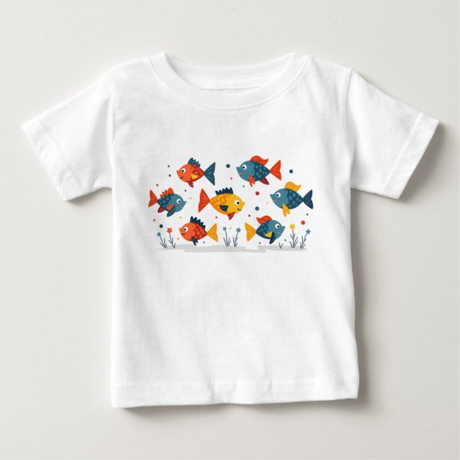 Camiseta De Bebé pez colorido (Anverso)