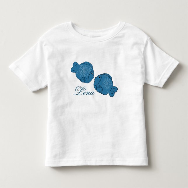 Camiseta De Bebé Pez doble personalizado (Anverso)