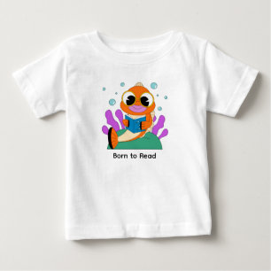Camiseta De Bebé Pez Librito Adorable Dibujo – Criatura Marina Frik