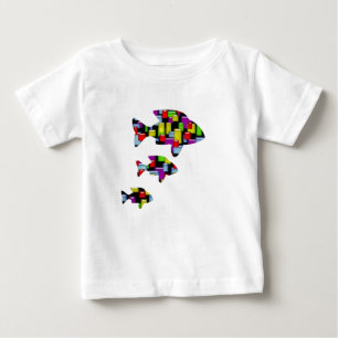 Camiseta De Bebé pez mosaico