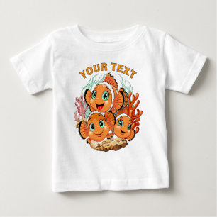 Camiseta De Bebé Pez payaso Dibujo animado lindo Familia Submarino