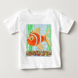 Camiseta De Bebé Pez pequeño y lindo nadando en una piscina